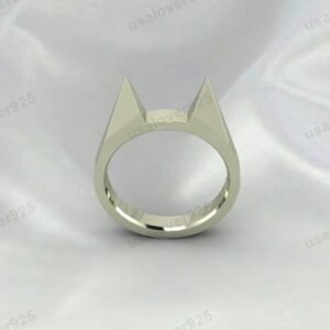 Cats Ear Unique Design Women Ring, 925 Sterling Silver Jewelry