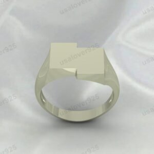 Handmade Unique Design Signet Men's Ring, 925 Sterling Silver Jewelry