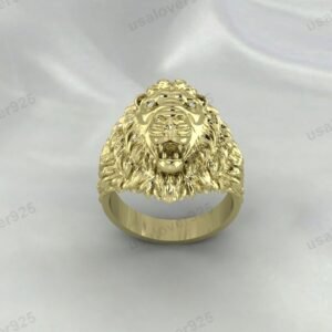 Lion Modern Signet Men's Ring – High Quality Yellow Brass Jewelry