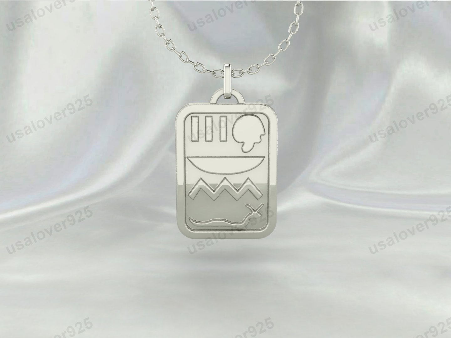 Ancient Egypt symbol Unique Design Unisex Pendant, 925 Sterling Silver Necklace Jewelry