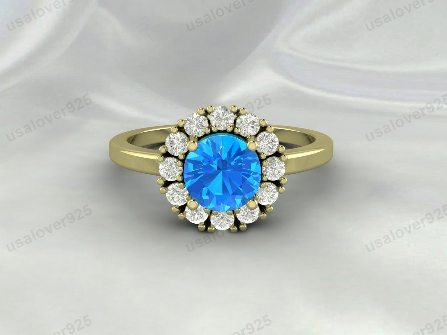 Topaz Gemstone Solitaire Ring – Women’s 925 Sterling Silver Jewelry