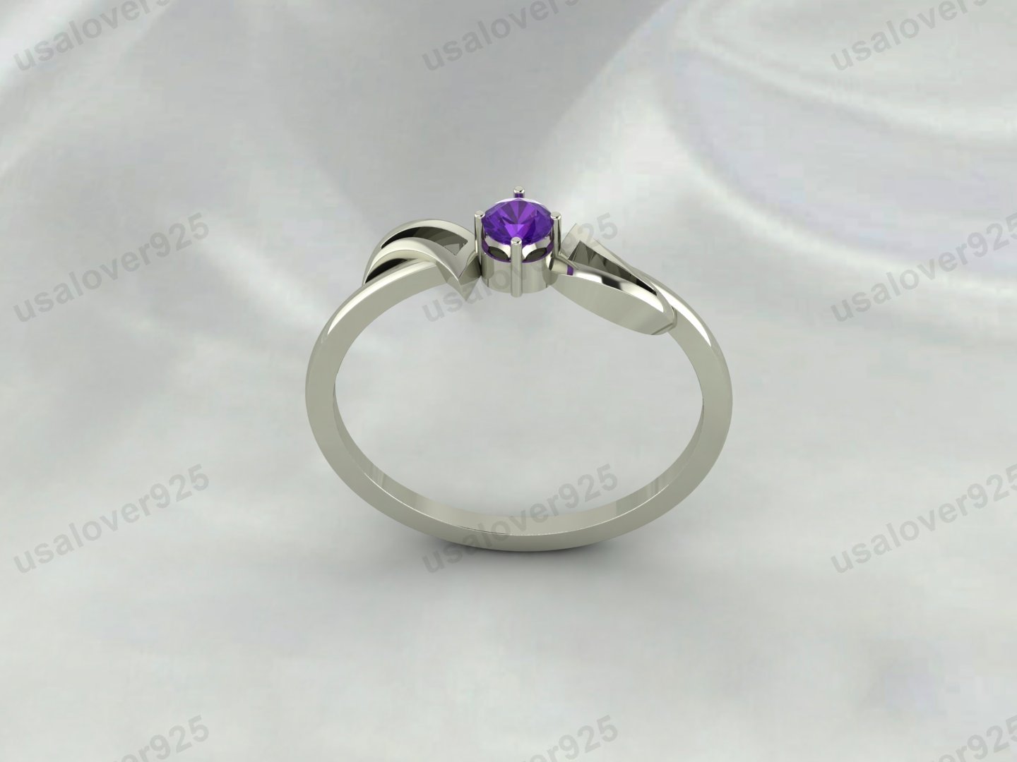 Amethyst Purple Gemstone Solitaire Women Ring – 925 Sterling Silver Jewelry - Image 4