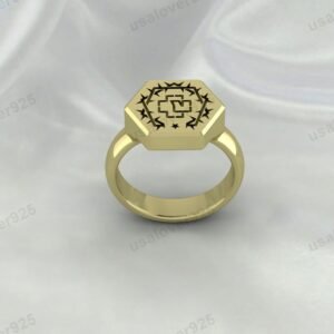 Prototype Design Signet Men's Ring – High Quality Yellow Brass Jewelry