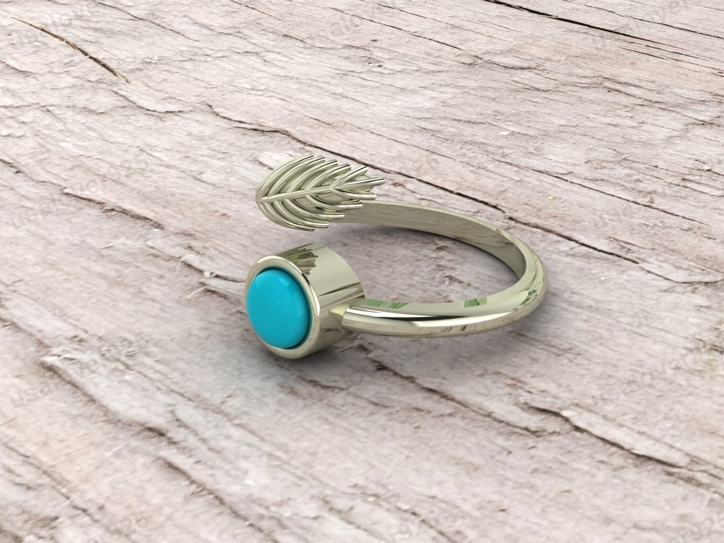 Natural Turquoise Gemstone Solitaire Women Ring – 925 Sterling Silver Ring Jewelry - Image 4