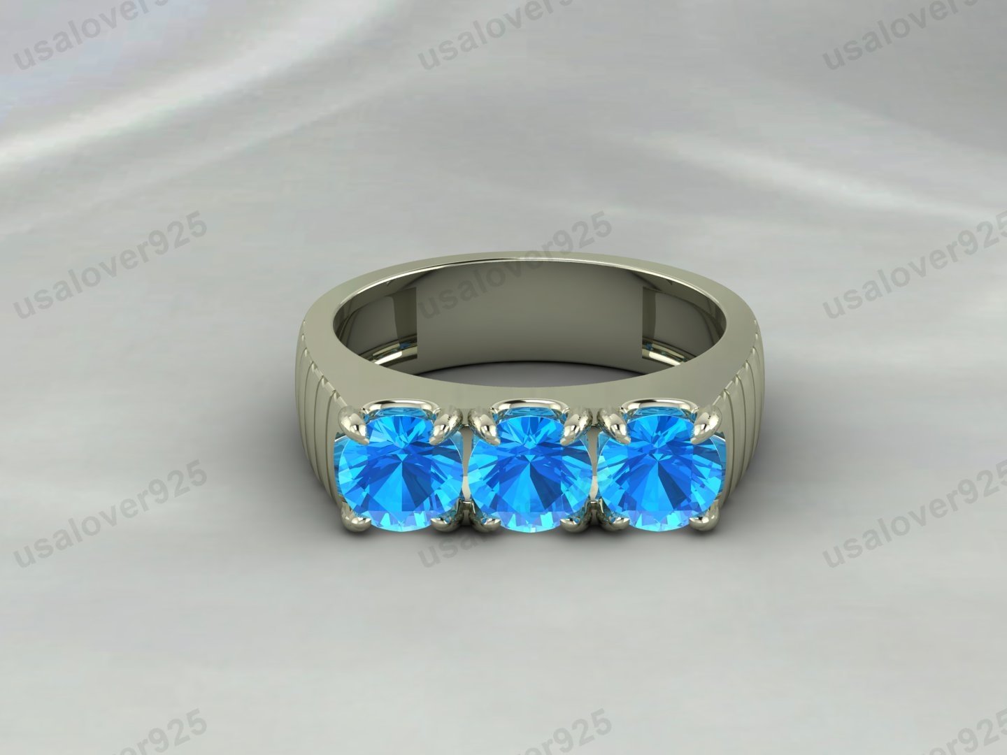 Topaz Round Gemstone Men's Signet Ring, 925 Sterling Silver Jewelry - Image 2