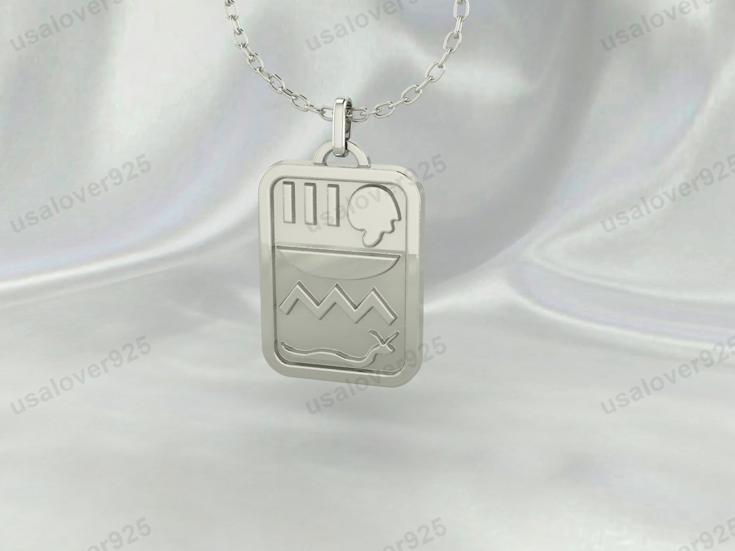 Ancient Egypt symbol Unique Design Unisex Pendant, 925 Sterling Silver Necklace Jewelry - Image 2