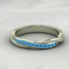 Topaz Gemstone Half Eternity Women Band – 925 Sterling Silver Ring Jewelry
