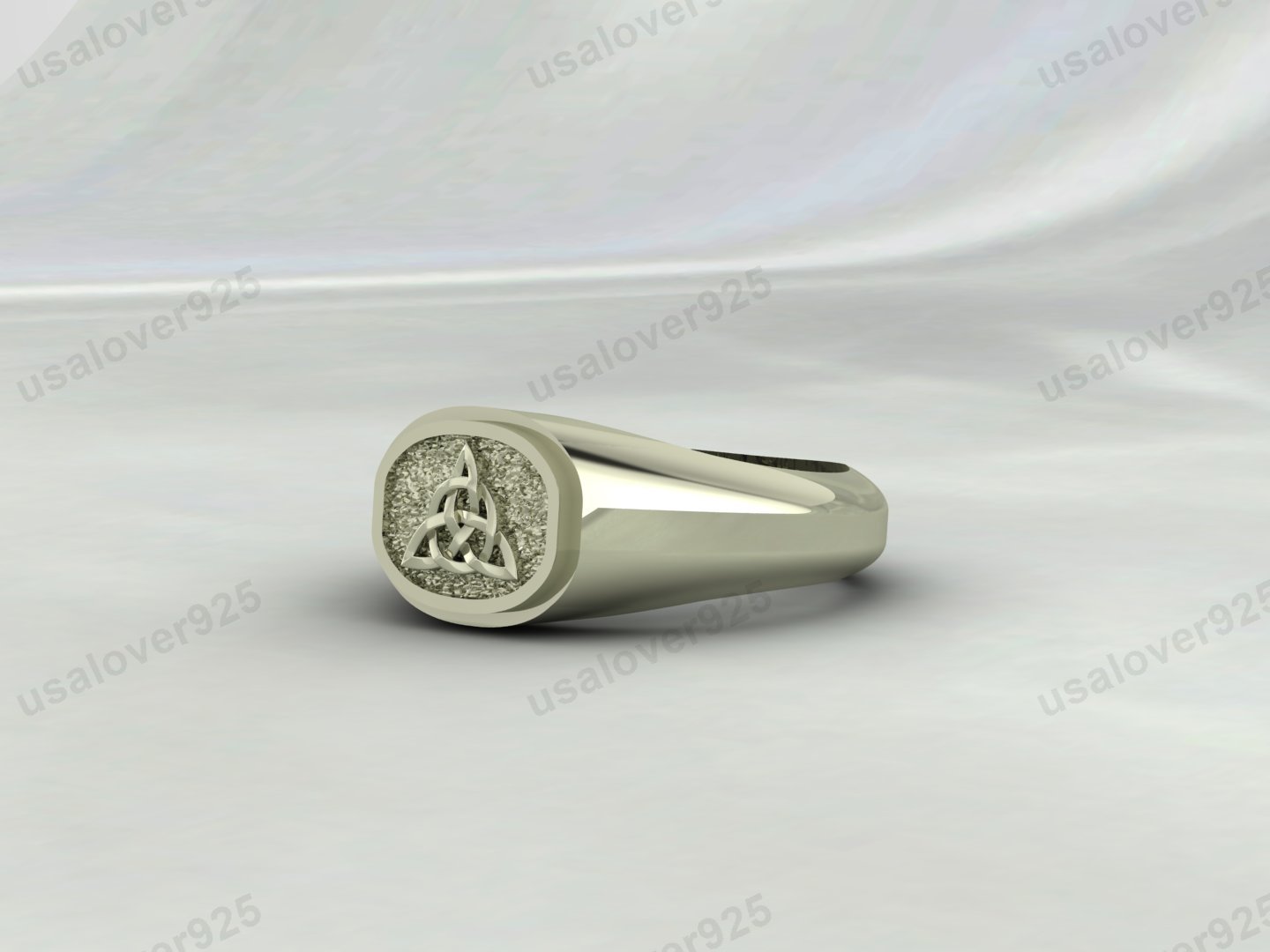 Ancient Viking Celtic Infinity Trinity Knot Triquetra Signet Ring, 925 Sterling Silver Jewelry - Image 3