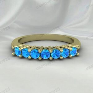 Topaz Gemstone Women Band – 925 Sterling Silver Ring Jewelry