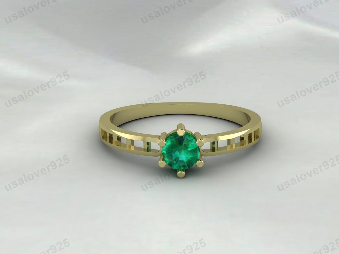 Emerald Gemstone Women Solitaire Ring – 925 Sterling Silver Jewelry - Image 2