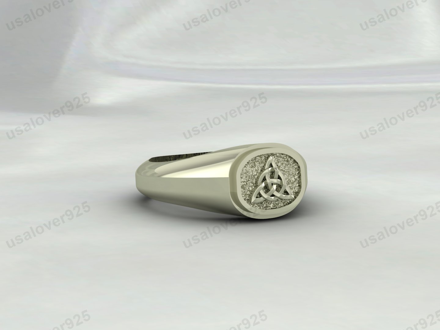 Ancient Viking Celtic Infinity Trinity Knot Triquetra Signet Ring, 925 Sterling Silver Jewelry - Image 2