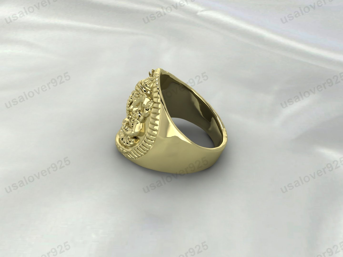Ganesha God Design Signet Ring – High Quality Yellow Brass Unisex Jewelry - Image 3