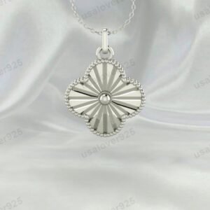 Unique At Deco Unisex Pendant, 925 Sterling Silver Necklace Jewelry