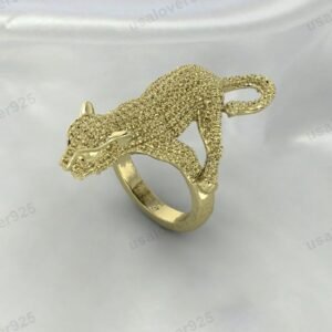 Jaguar Animal Unique Signet Unisex Ring – High Quality Yellow Brass Jewelry