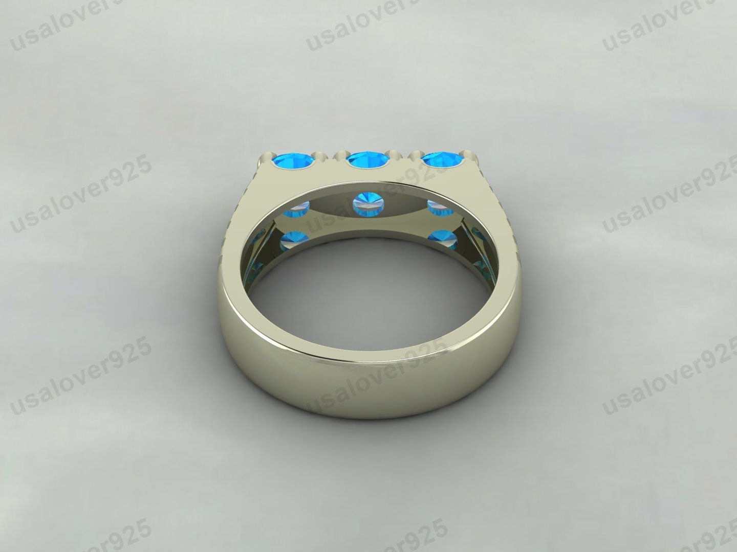 Topaz Round Gemstone Men's Signet Ring, 925 Sterling Silver Jewelry - Image 3