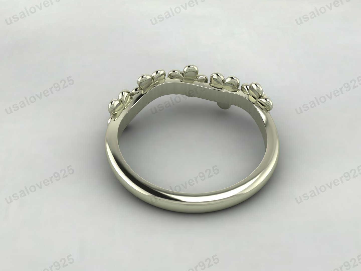 Flower Design CZ Diamond Stone Women Band – 925 Sterling Silver Ring Jewelry - Image 4