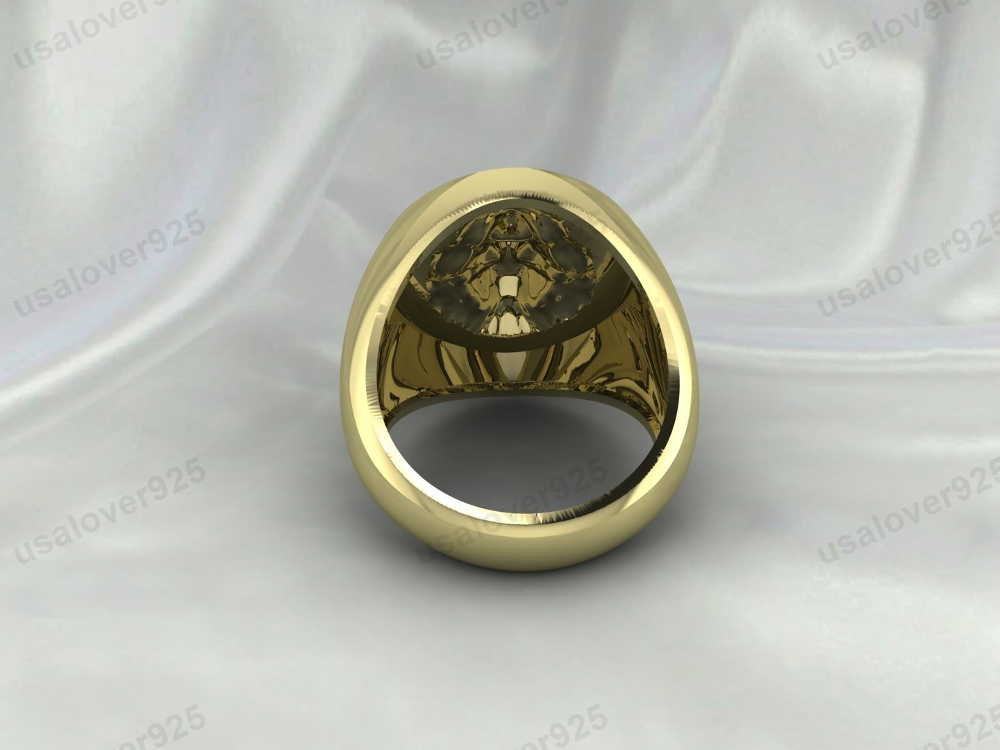 Trendy Lion Heavy Signet Mens Ring – High Quality Yellow Brass Jewelry - Image 3