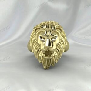 Lion Head Signet Unisex Ring – High Quality Yellow Brass Jewelry