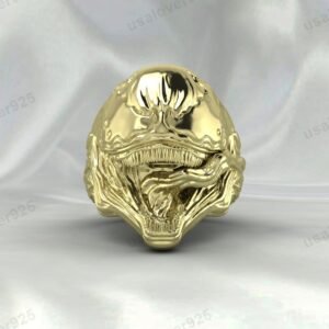Venom Unique Design Signet Unisex Ring – High Quality Yellow Brass Jewelry