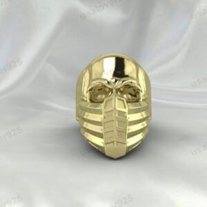 Scorpion Mask Skull Men's Ring – High Quality Yellow Brass Jewelry