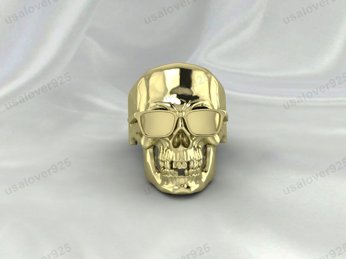 Skull Sunglasses Men's Ring – High Quality Yellow Brass Jewelry
