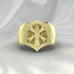 Geometric Unique Design Signet Men's Ring – High Quality Yellow Brass Jewelry