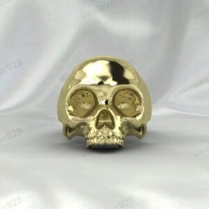 Half Skull Design Signet Men's Ring – High Quality Yellow Brass Jewelry
