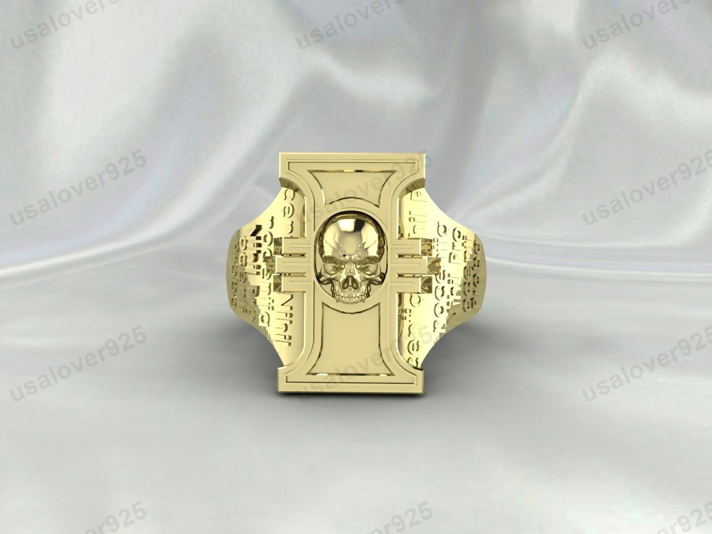 Inquisitor Insignia Signet Men Ring – High Quality Yellow Brass Jewelry - Image 2