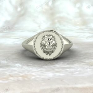 Lion Men's Signet Ring, 925 Sterling Silver Jewelry