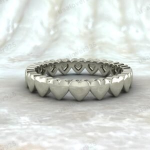 Heart Shape Women Band, 925 Sterling Silver Ring Jewelry