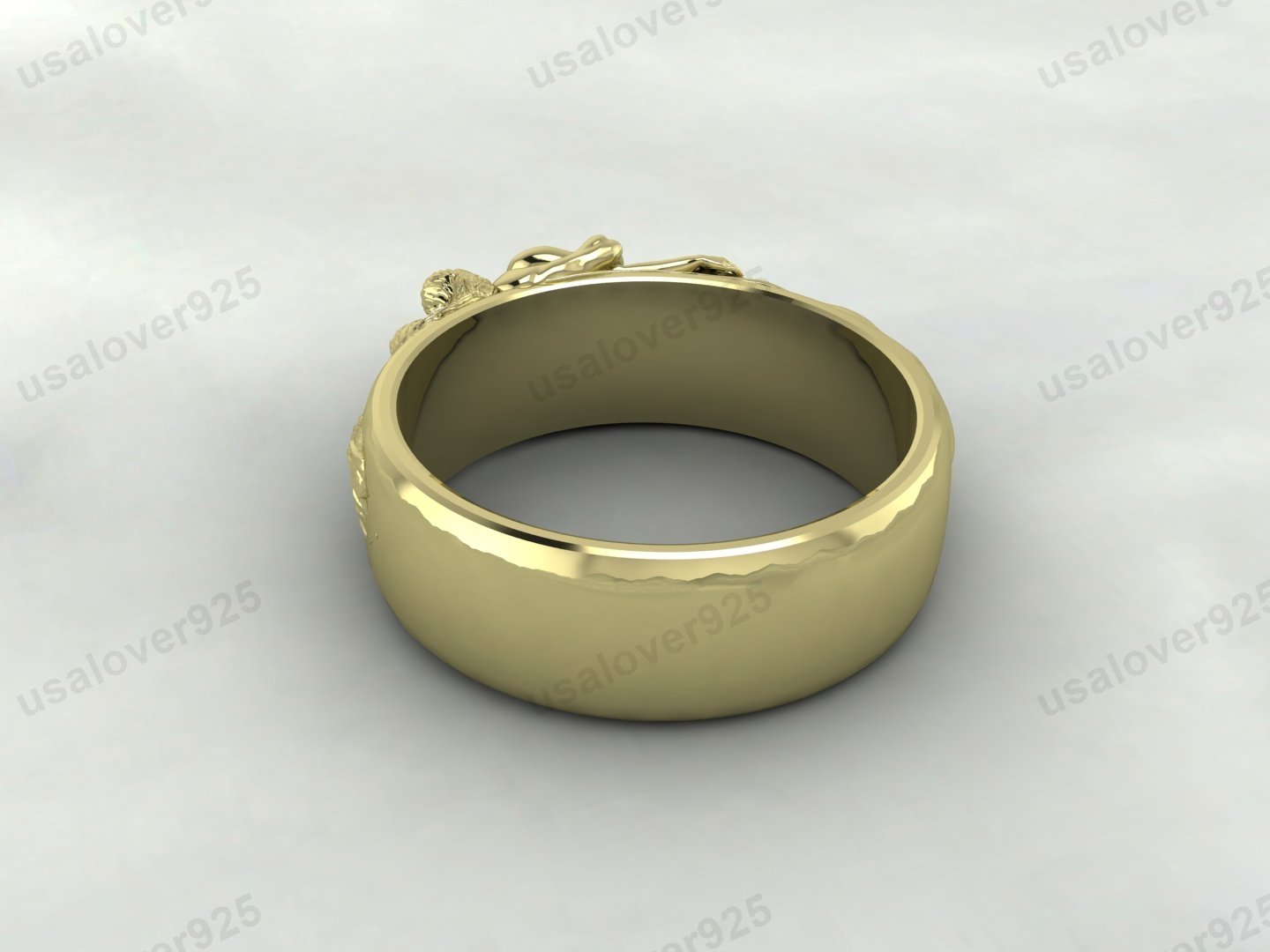 Couple Love Unique Signet Unisex Ring – High Quality Yellow Brass Jewelry - Image 4