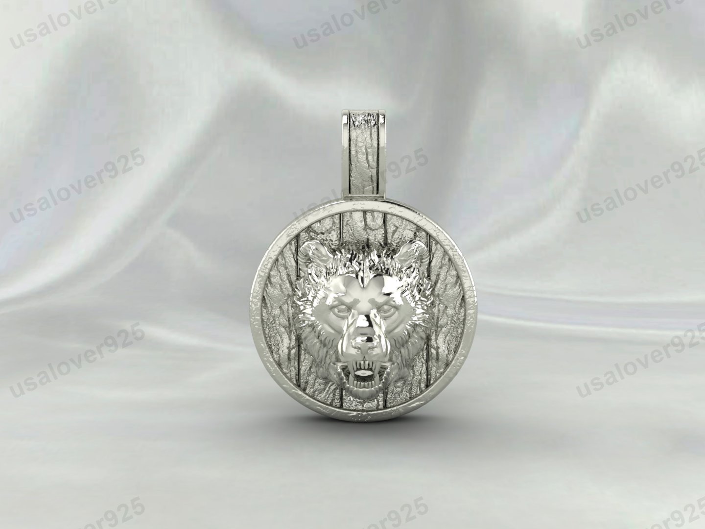 Biker Viking Wolf Head Unique Design Unisex Pendant, 925 Sterling Silver Necklace Jewelry - Image 3