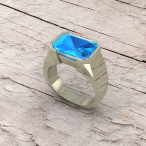Topaz Gemstone Men's Signet Ring, 925 Solid Sterling Silver Jewelry