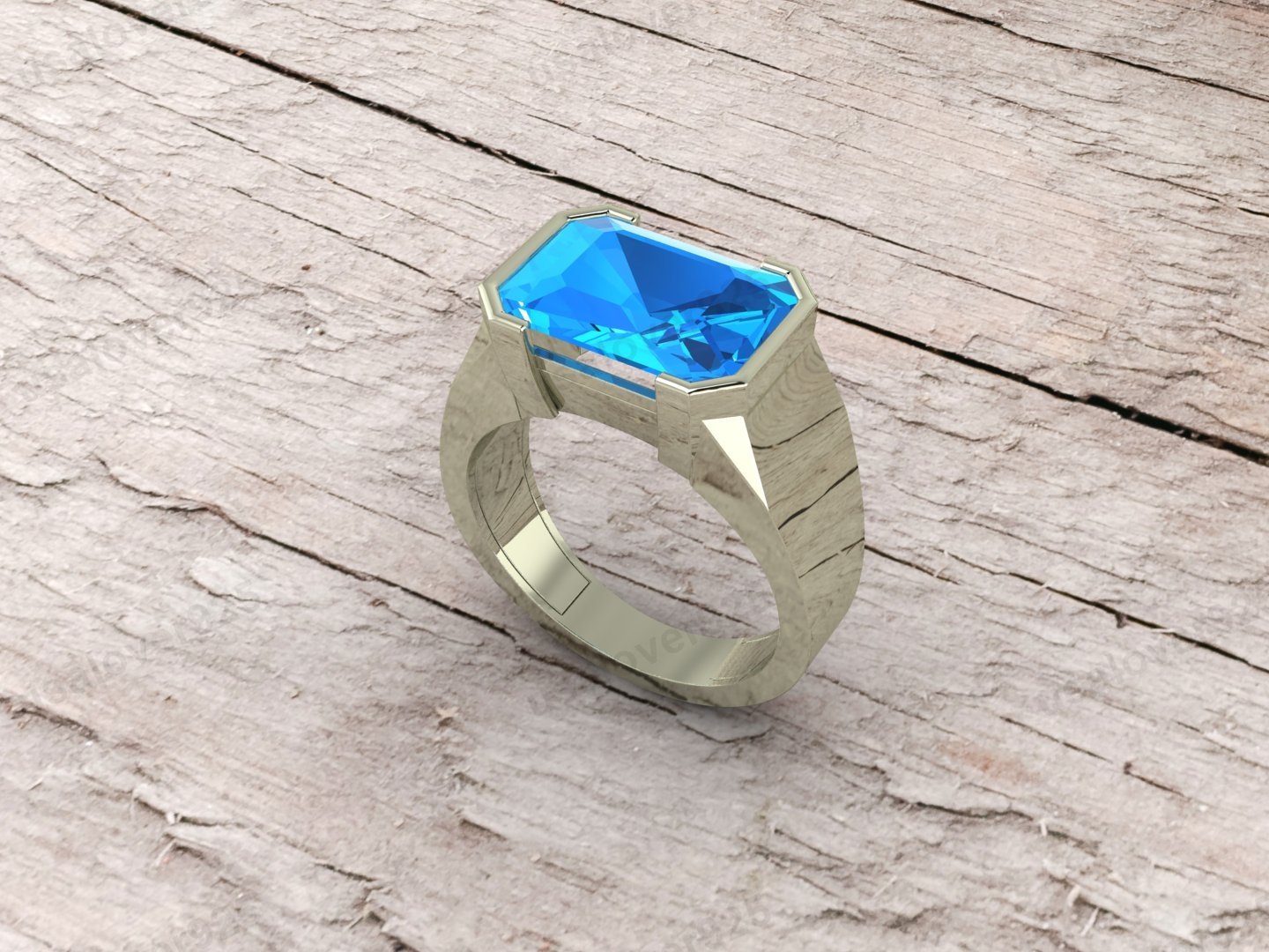 Topaz Gemstone Men's Signet Ring, 925 Solid Sterling Silver Jewelry