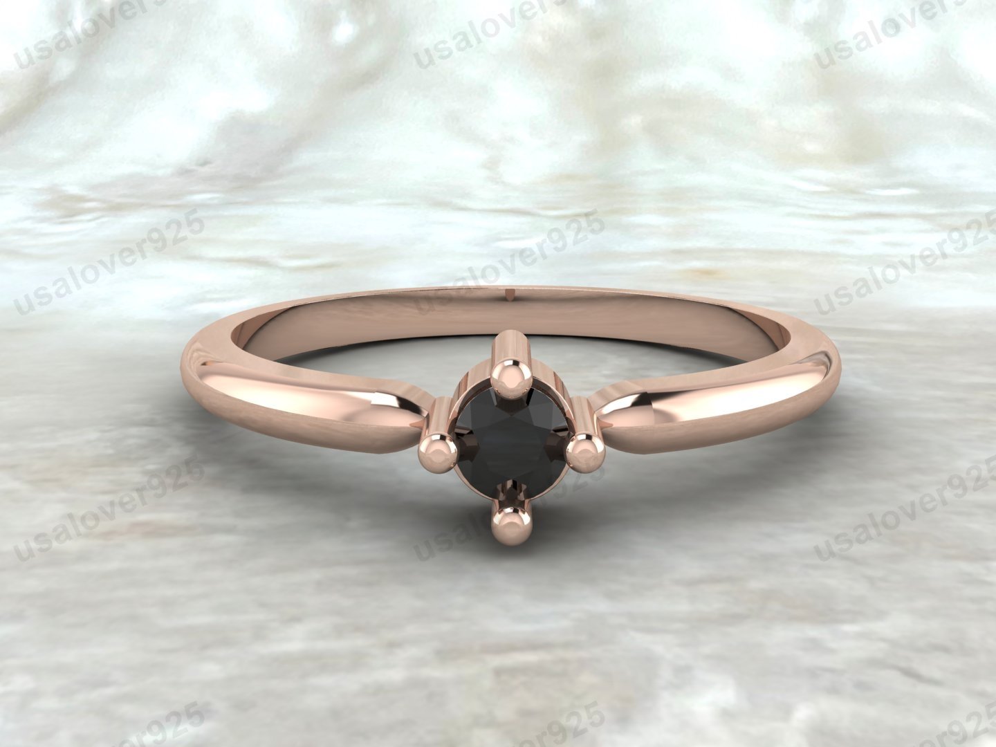 Black Onyx Gemstone Solitaire Women Ring – 925 Sterling Silver Jewelry - Image 2