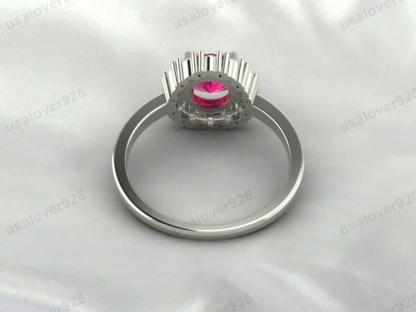 Ruby Gemstone Solitaire Ring – Women’s 925 Sterling Silver Jewelry - Image 4
