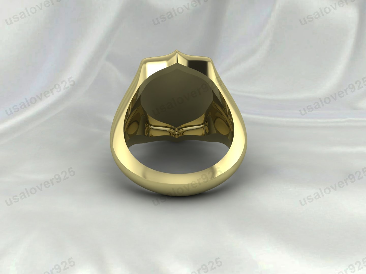 Men Movie Style Game of Thrones ice Wolf Signet Ring – High Quality Yellow Brass Unisex Jewelry - Image 4