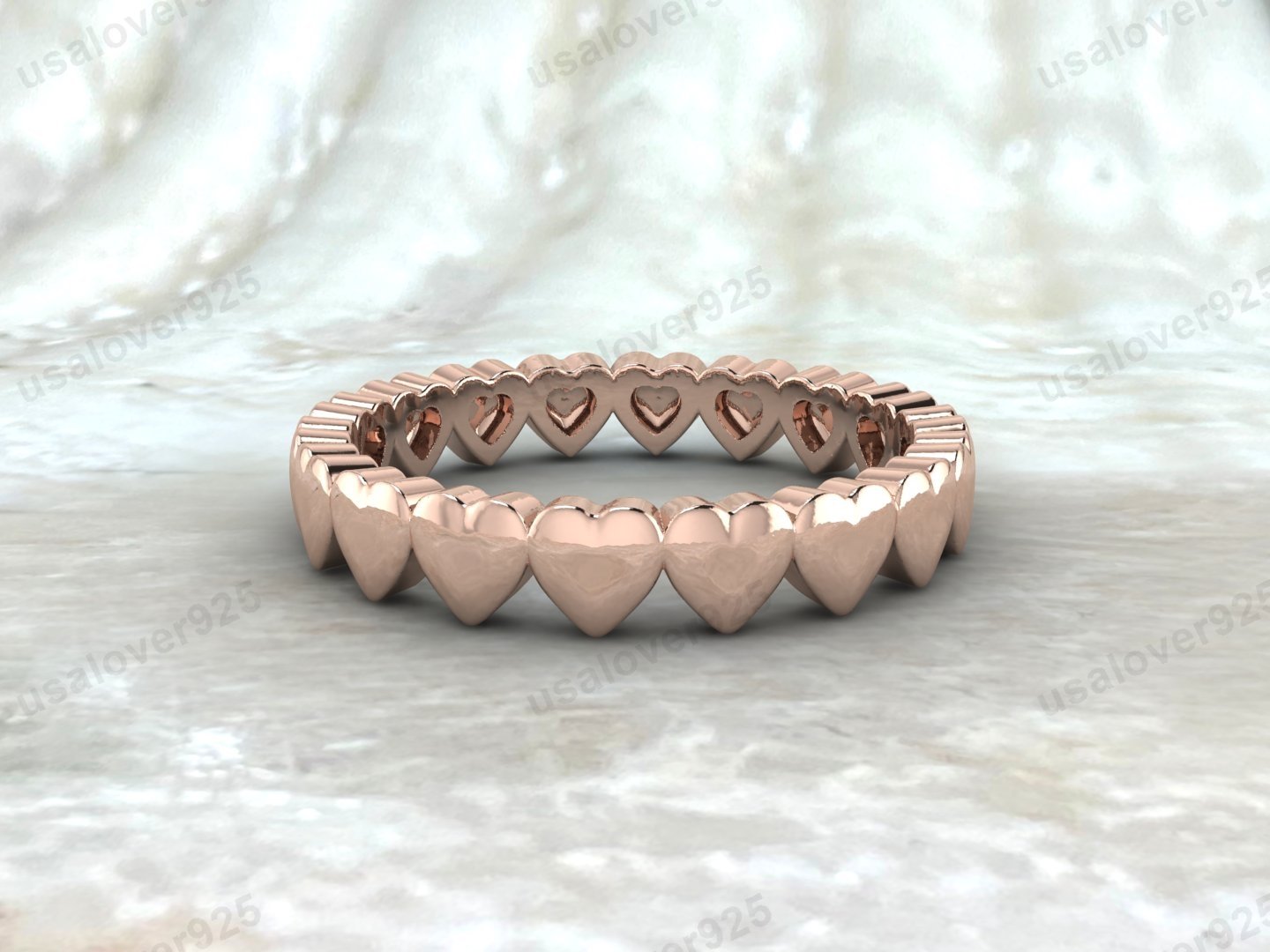 Heart Shape Women Band, 925 Sterling Silver Ring Jewelry - Image 3