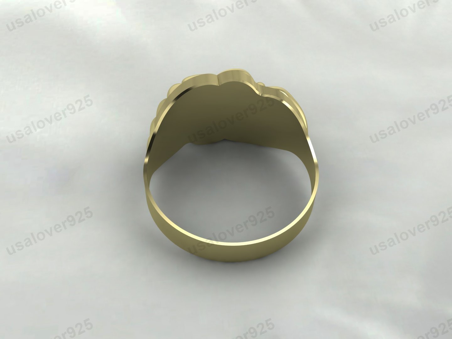 Vintage Knot Design Signet Unisex Ring – High Quality Yellow Brass Jewelry - Image 4