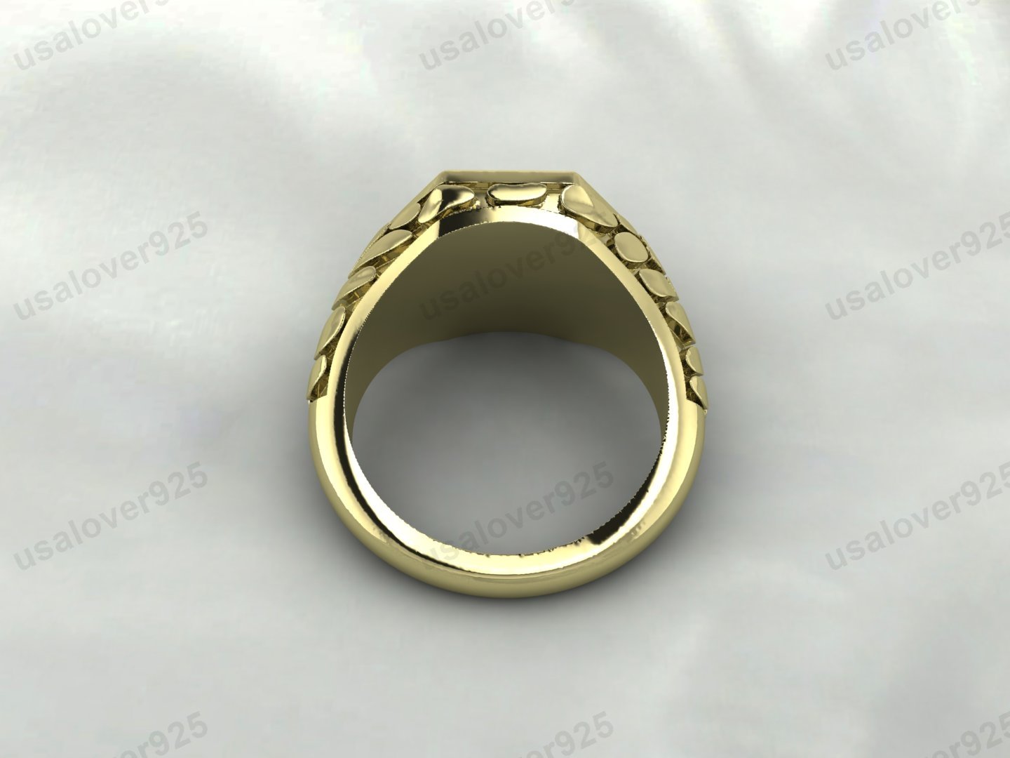 Skull Unique Design Mens Signet Ring – High Quality Yellow Brass Jewelry - Image 5