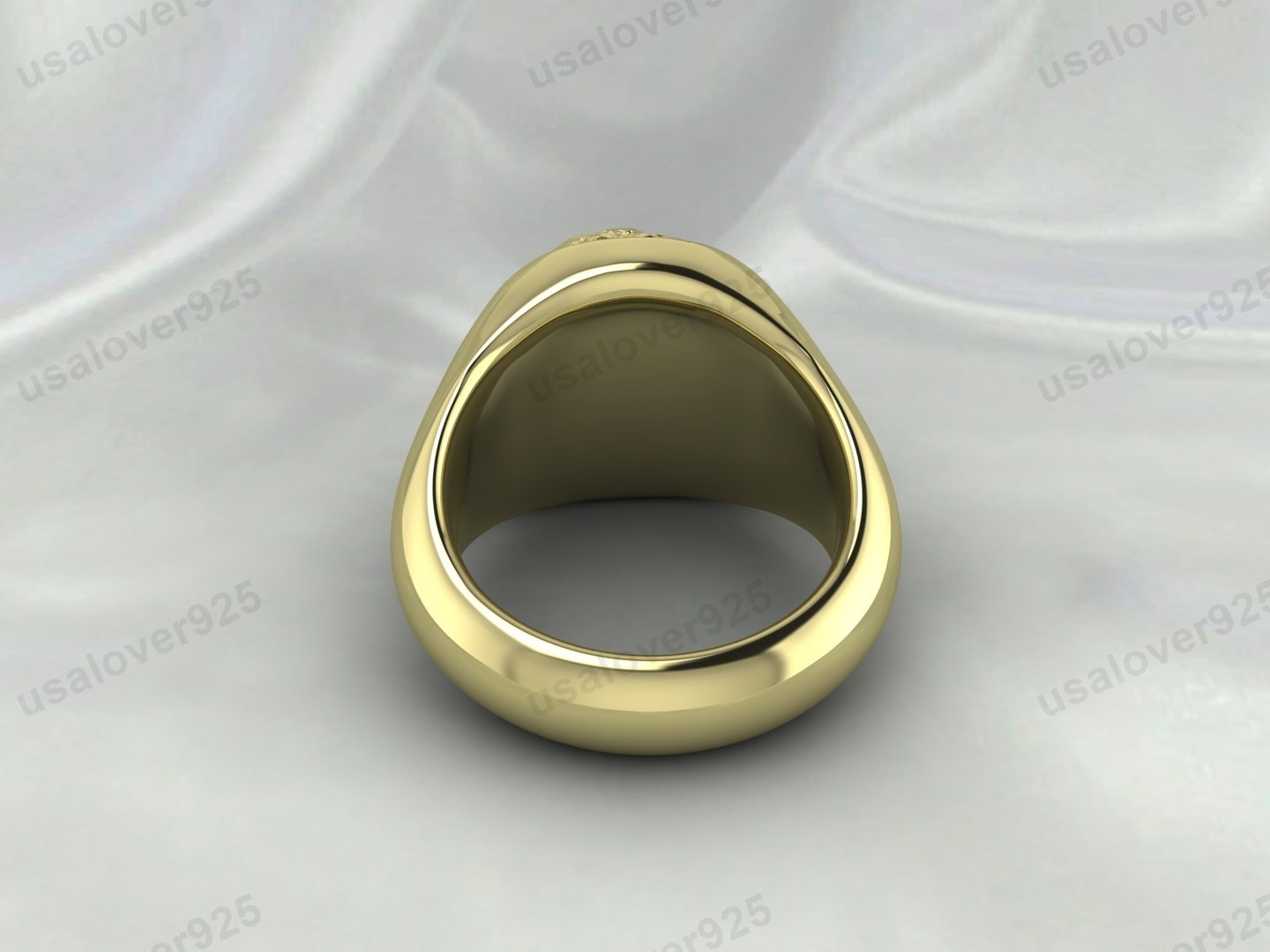 Unique Skull Design Signet Ring – High Quality Yellow Brass Unisex Jewelry - Image 4