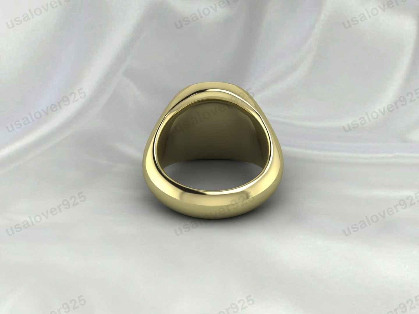 Lion Face Design Signet Men's Ring – High Quality Yellow Brass Jewelry - Image 4