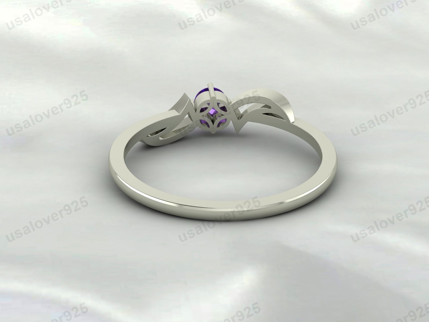 Amethyst Purple Gemstone Solitaire Women Ring – 925 Sterling Silver Jewelry - Image 3
