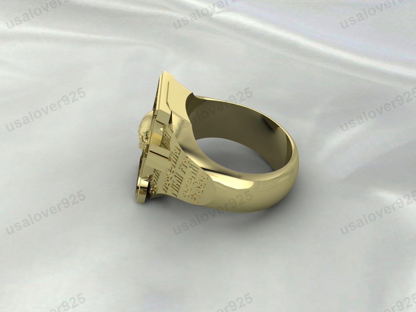 Inquisitor Insignia Signet Men Ring – High Quality Yellow Brass Jewelry - Image 4
