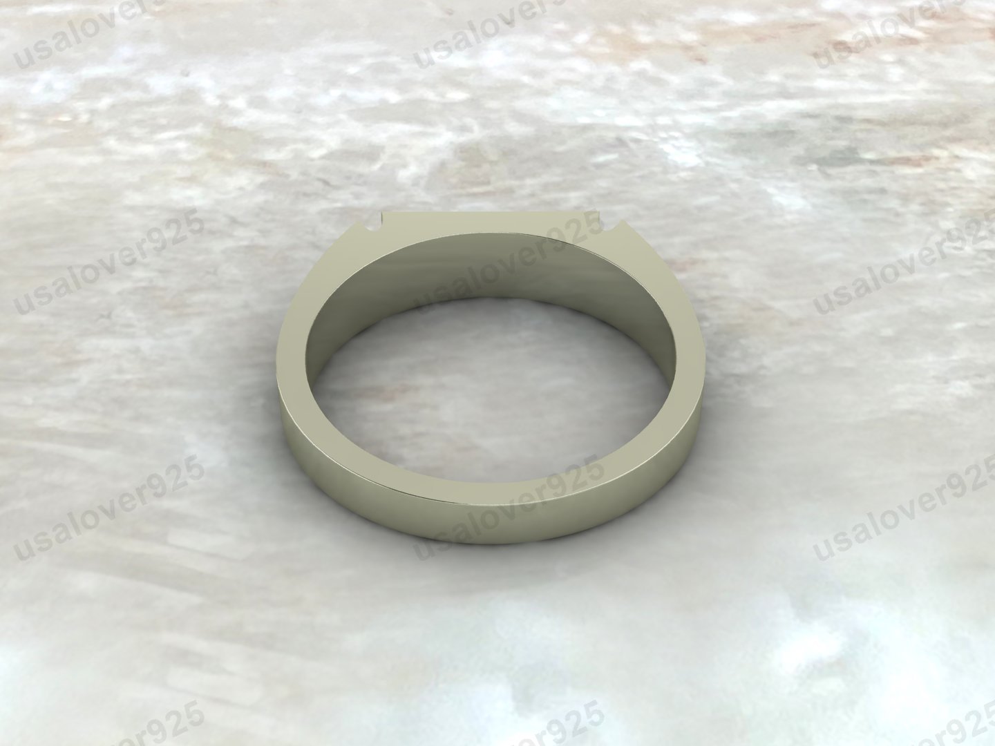 Plain Bar Shape Signet Unisex Ring, 925 Sterling Silver Jewelry - Image 3