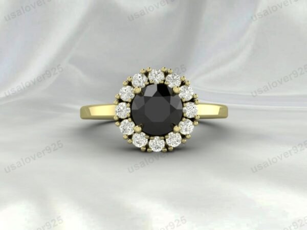 Black Onyx Gemstone Solitaire Ring – Women’s 925 Sterling Silver Jewelry - Image 2