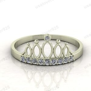 CZ Diamond Crown Shape Women Ring – 925 Sterling Silver Jewelry