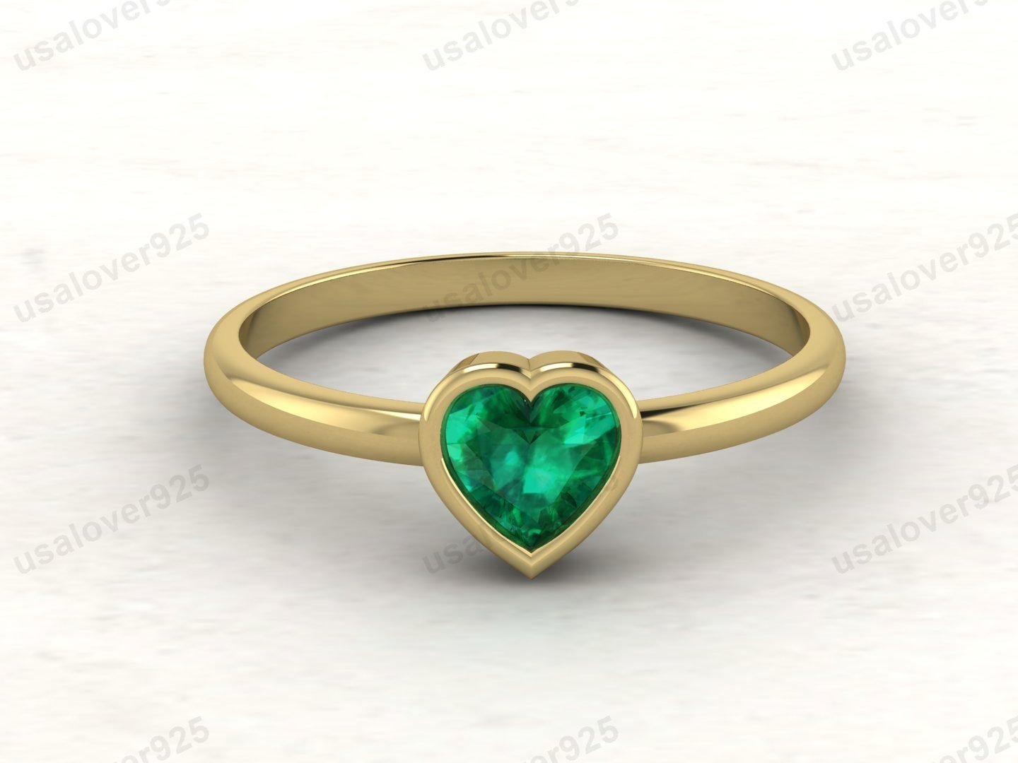 Emerald Heart Gemstone Women Ring – 925 Sterling Silver Jewelry - Image 2