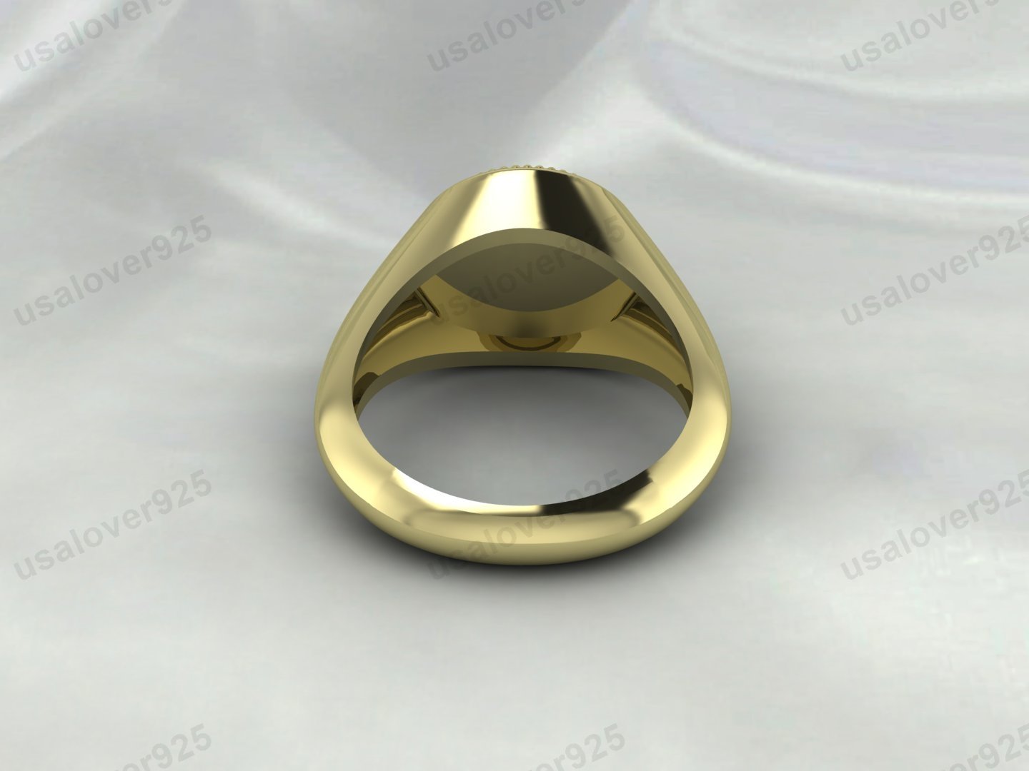 Lion Face Signet Unisex Ring – High Quality Yellow Brass Jewelry - Image 4
