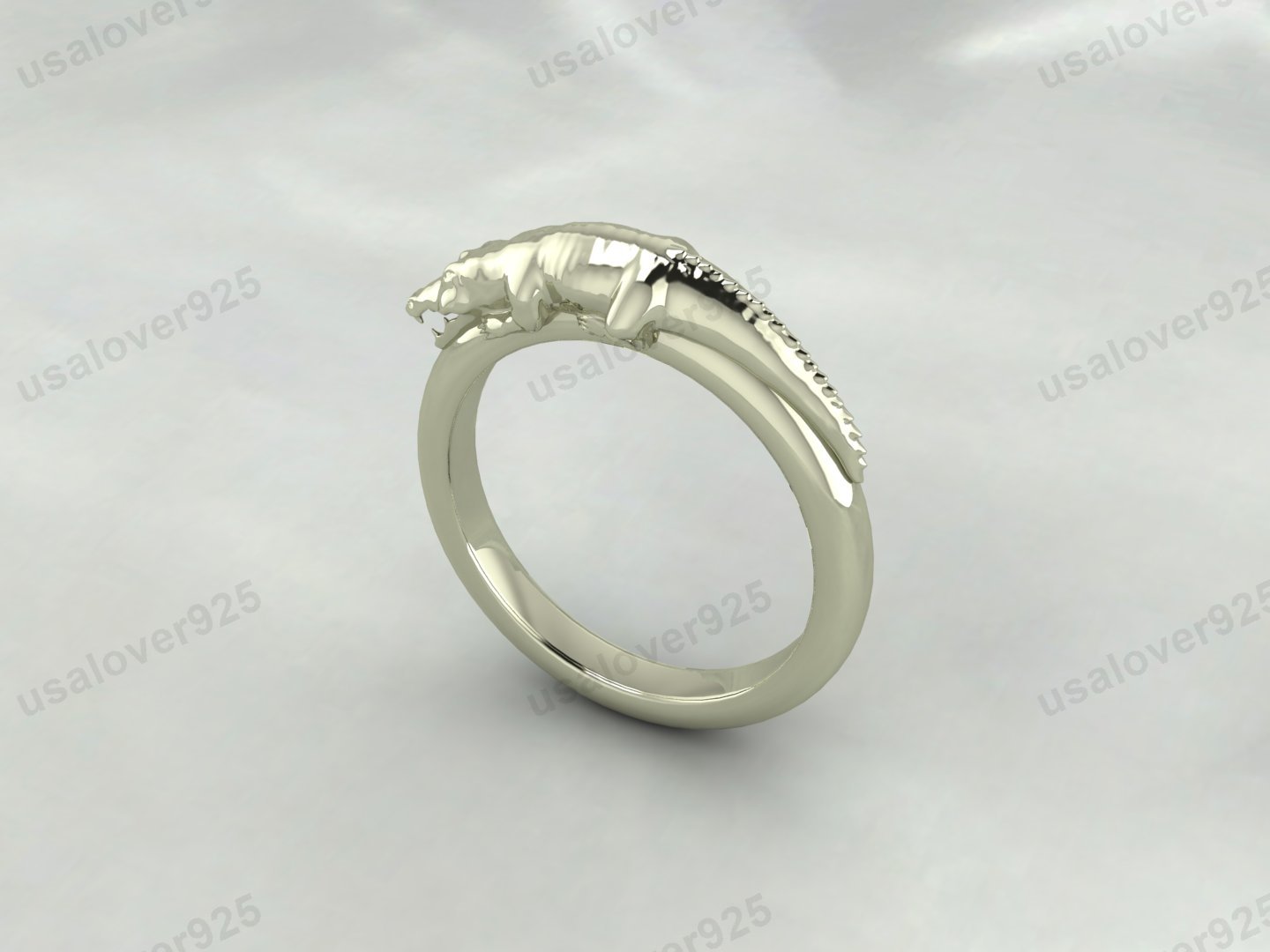 Alligator Animal Unique Design Unisex Band, 925 Sterling Silver Ring Jewelry - Image 3